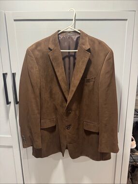 Men's Chaps Brown Suede Blazer Jacket